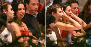 Dua lipa degusta chopp e espetinho em bar carioca